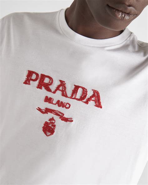 prada t-shirt red logo|pandabuy Prada tshirt.